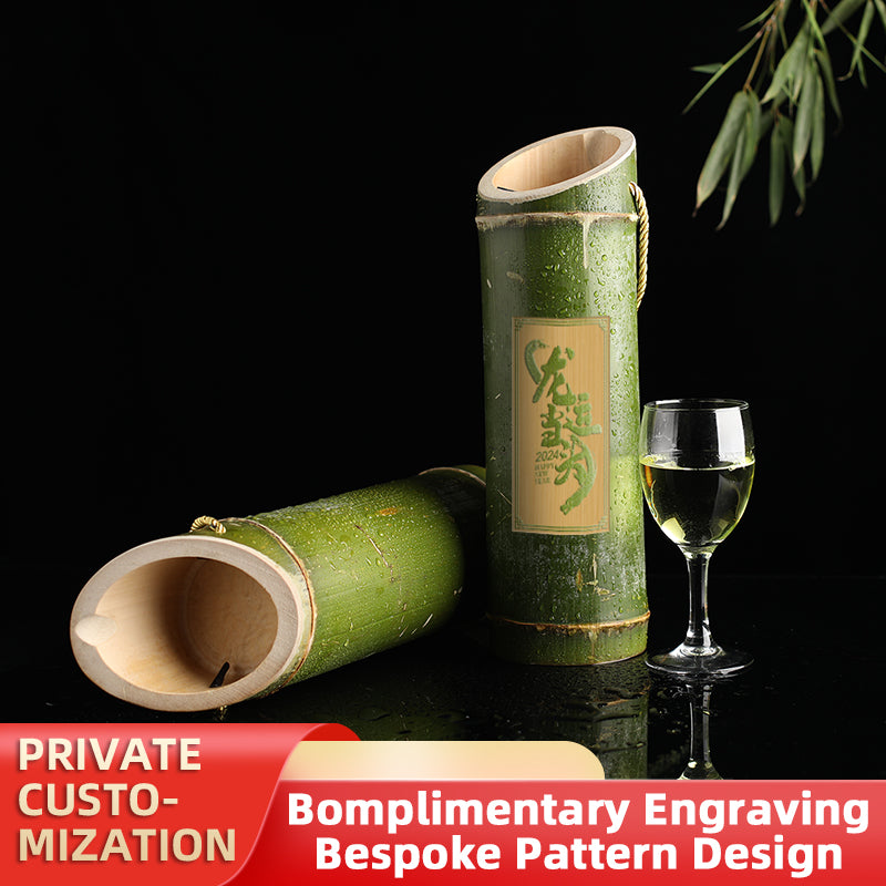 Carved green bamboo wine (Six-pack)